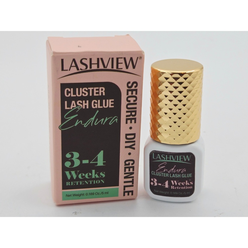 LASHVIEW Endura Cluster Lash Glue 5ml Black 3-4 Weeks Retention DIY Eyelash Bond